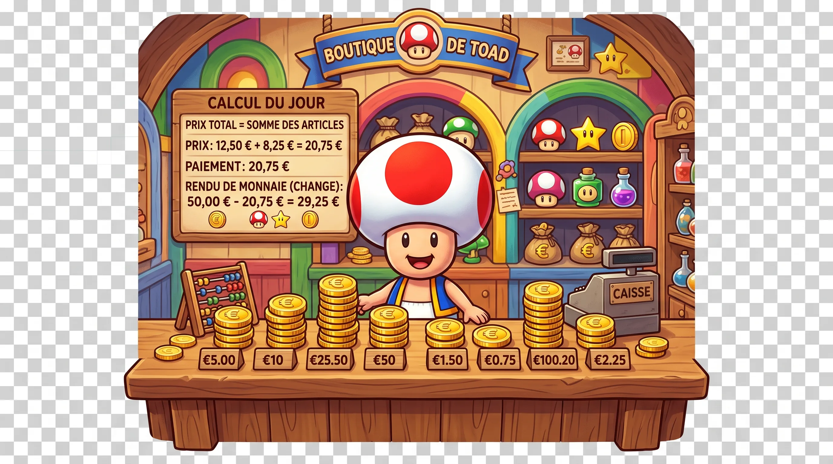 Nombres entiers et décimaux — Toad (mario)